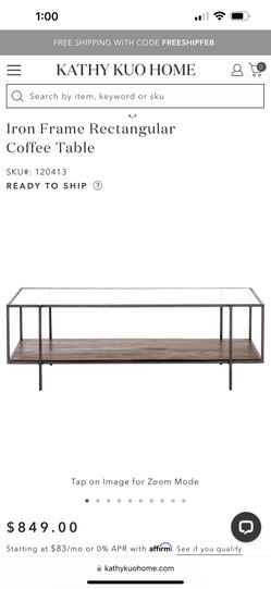 Iron Frame Coffee Table 