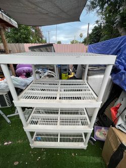 Plastic storage shelfs