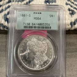 1881 S Morgan Silver Dollar Pcgs Ms64