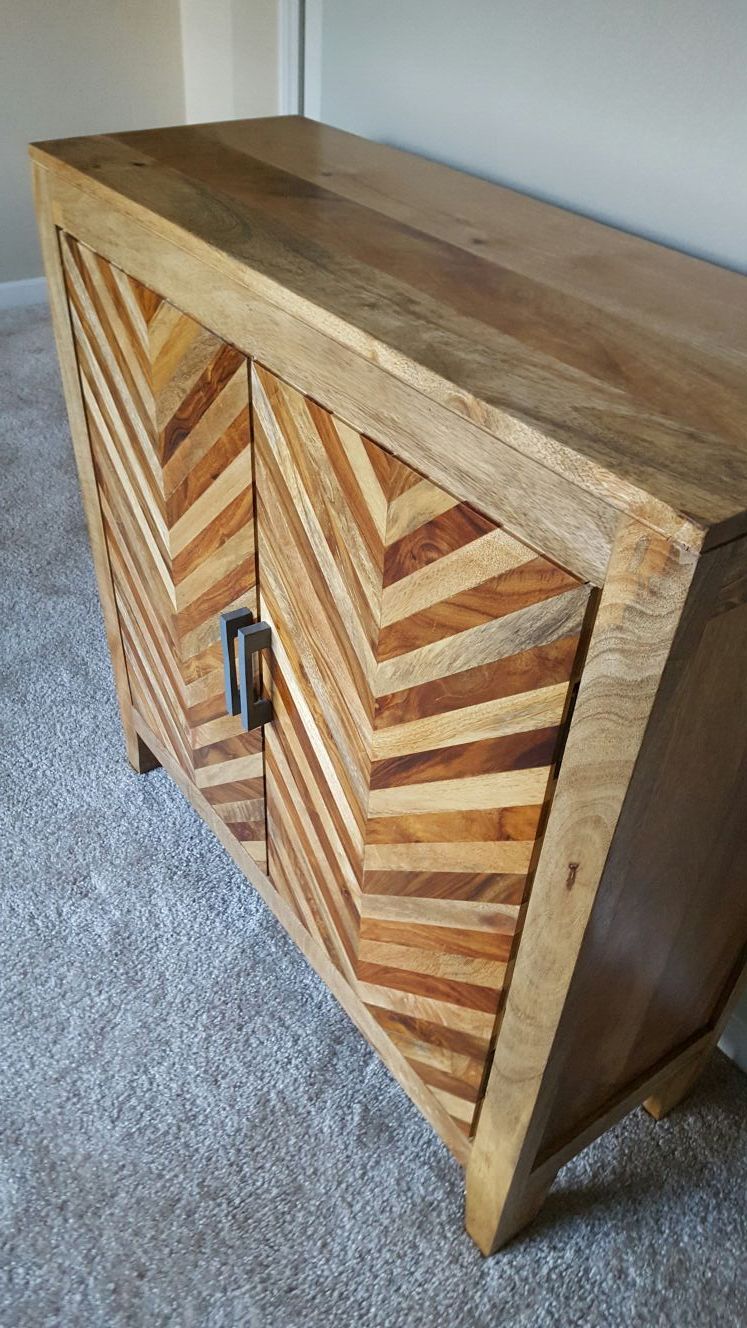 Pier 1~ Kadhi Chevron Cabinet (Mango Wood)