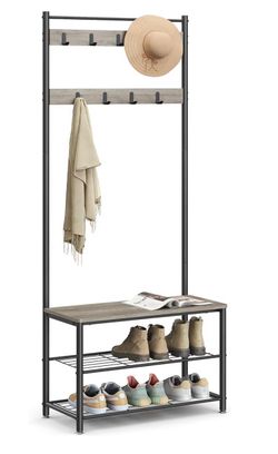 Shoe storage coat rack