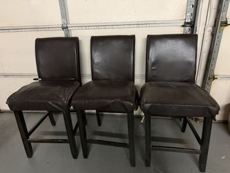 3 Dark Brown Chairs -fair Condition