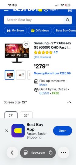 Gaming monitor Samsung Odyssey G5