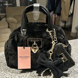 Juicy Couture Black Faux Fur Tote – NEW