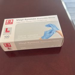Basic Medical Synmax Vinyl Blue Exam Gloves, 3.2 mil, 100/box