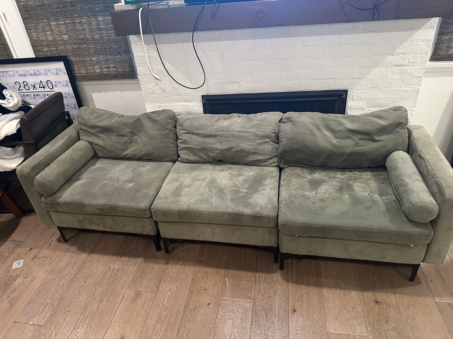 Green Couch Sofa Sectional
