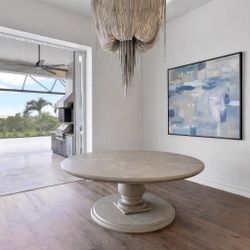 6ft Round Oak Dining Table 