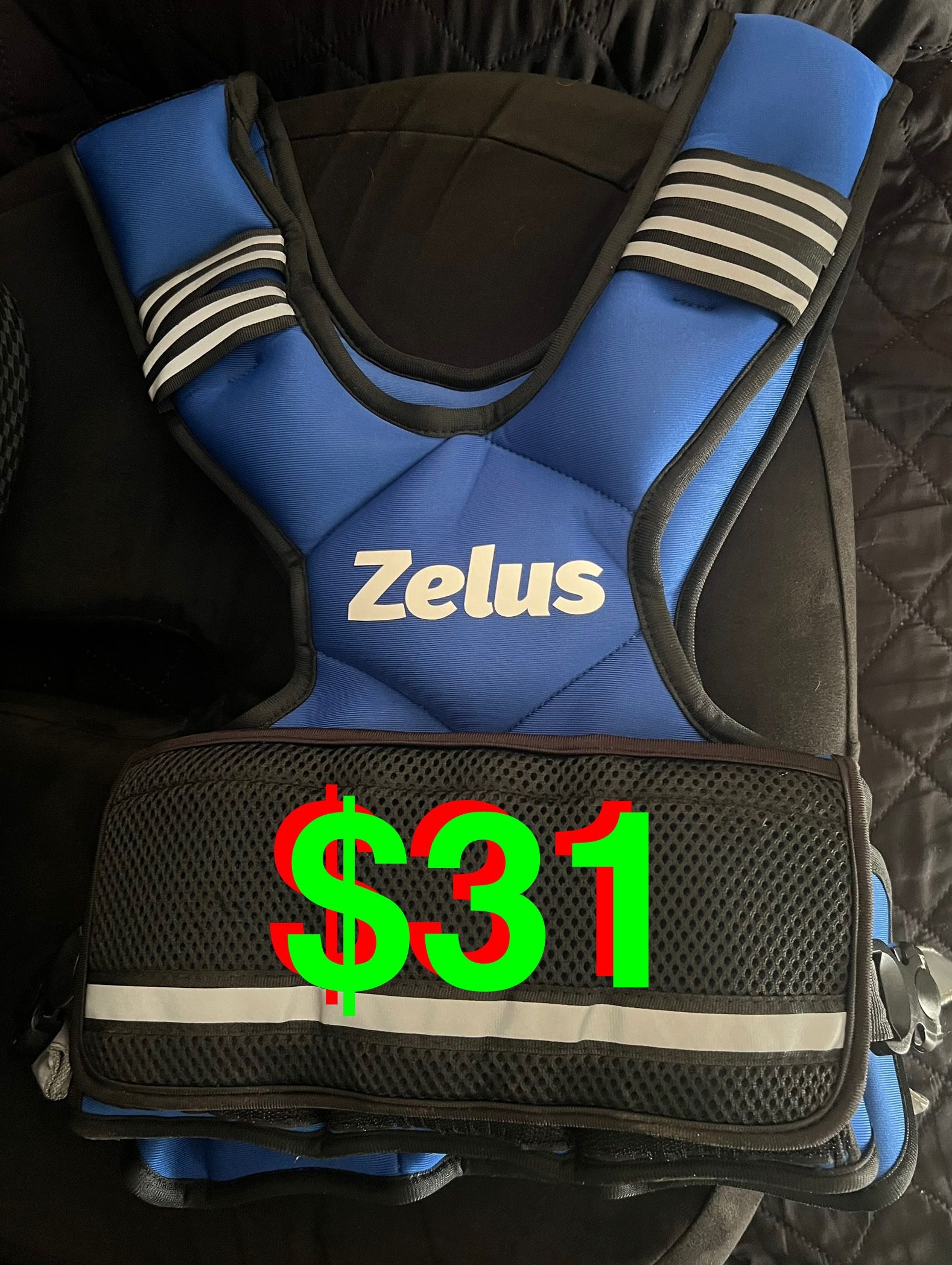 ZELUS - Weighted Vest for Men and Women | 11-20lb Vest with 6 Ironsand Weights for Home Workouts | Adjustable Body Weight Vest Exercise Set for Cardi