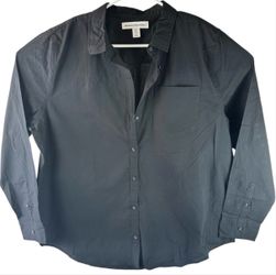 Amazon Essentials Mens XXL Black Button Down Shirt Long Sleeve 100% Cotton New