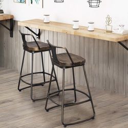 Set Of 4 Industrial Counter Height Stools