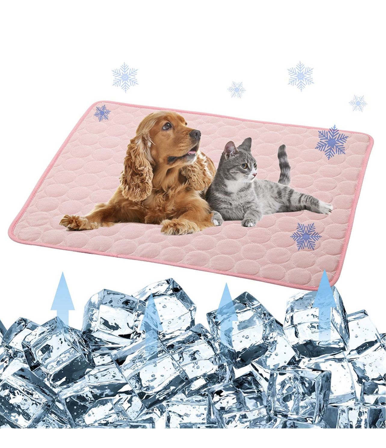 Pet Products Cool Mat-Dog Cooling Mat Summer Pet Cooling Pads, Ice Silk Cooling Mat for Dogs & Cats, Portable & Washable Pet Cooling Blanket for Kenne
