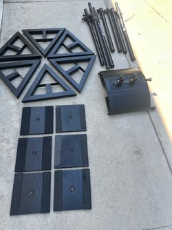 6 Monitor stands and 1 mic shield