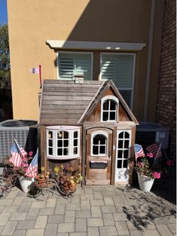 Wooden Outdoor Kids Playhouse
