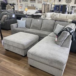 New Ashley Brand Silver Gray Or Dark Blue Sectional Sofa Couch *Ottoman Sold Separately* 