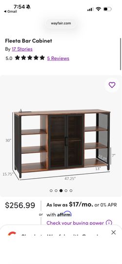 Bar cabinet, nearly brand new bought less than a year ago