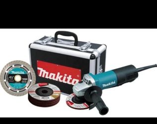 7.5 Amp Corded 4-1/2 in. Paddle Switch Grinder with Aluminum Case, Diamond Blade and Grinding Wheels