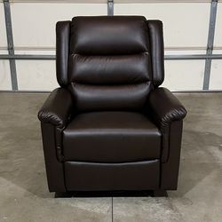 New Brown Leather Swivel Rocking Recliner Chair (Can Deliver)