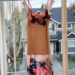 MOVING - Pretty Midi Blush Multi Floral Cold Shoulder Dress!