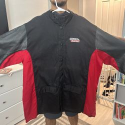 Lincoln Electric Red Line Leather Sleeve Welders Jacket 