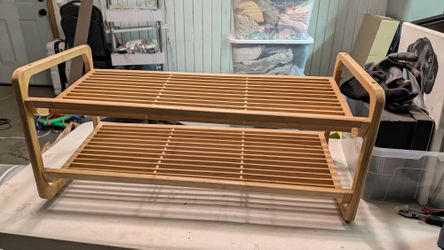 2-Tier Bamboo Shoe Rack - Slightly Used