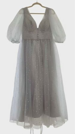 White and silver party dress size 8 or size 10