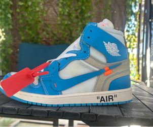 Air Jordan 1s UNC off white