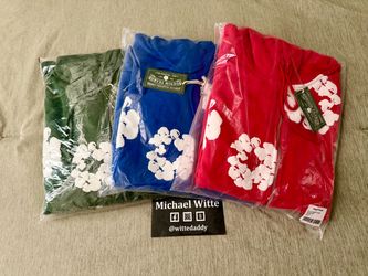 Denim Tears Cotton Wreath Zip Hoodie (XL) Green-Blue-Red