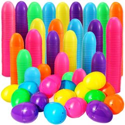 Abakuku 2000Pcs Easter Eggs,2.35" Assorted Bright Colors Plastic Easter Eggs for Easter Hunt,Easter Themed,Decorations,Basket Stuffers Fillers