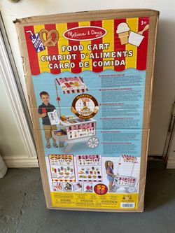 BRAND NEW MELISSA AND DOUG FOOD CART INCLUDES 52 PIECES