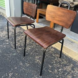 Set of Vintage-Style Industrial Chairs (2)
