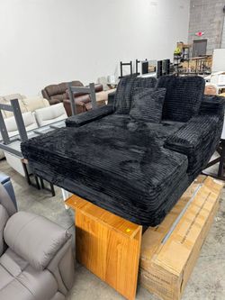 Chaise Lounge Chair Indoor, Corduroy Upholstered Boneless Couch Reading Chair, Deep Seat Sleeper Couch