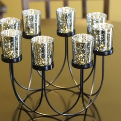 New lron Round Table Decor Centerpiece Decorations Candle Holder