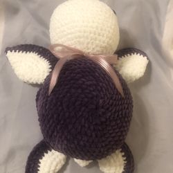 Crochet Turtle Purple & White