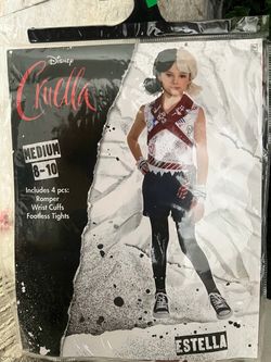 NEW Disney Cruella Estella Halloween Costume Girls 8-10
