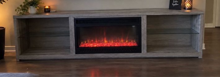 TV Stand with Electric Fireplace Insert