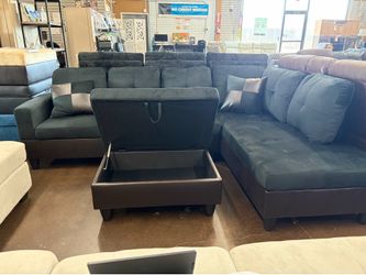 Brand New Sectional + Storage Ottoman - $499