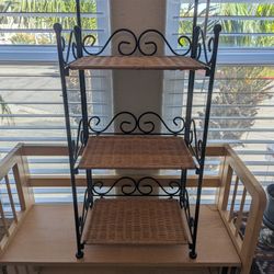 Metal and Wicker Stand