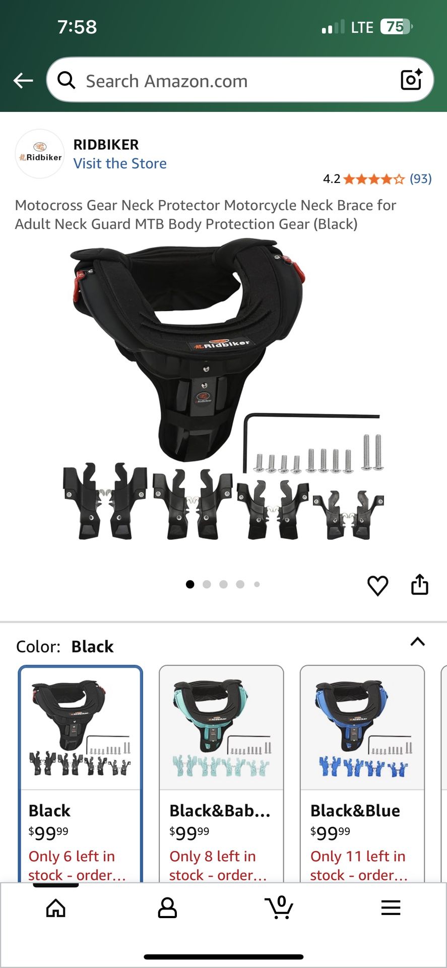 NEW* Ridbiker Motocross Gear Neck Protector Motorcycle Neck Brace Adult Guard