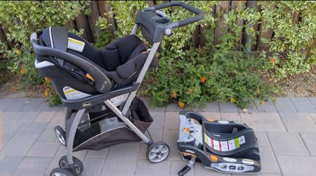2 In 1 Travel System Dual Ride Chicco Key Fit 30 Car Seat Plus Base And Caddy Frame Stroller