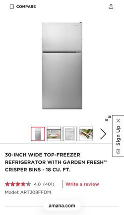Amana 18 cu. ft. Refrigerator Stainless Steel