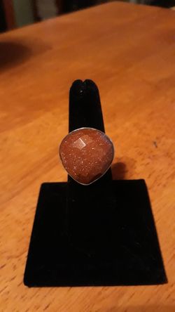 Beautiful 43ct. Gold stone silver ring