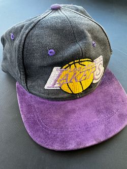 Vintage Los Angeles Lakers Snap Back Universal Headwear Denim Suede 90s Hat