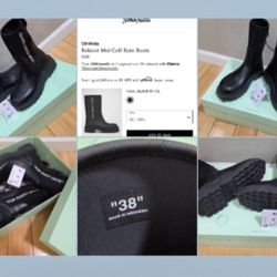 Off-White Sponge Rubber Rain Boots (EU 38/US Women’s 7.5–8)