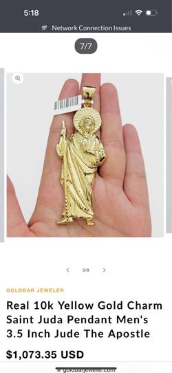 10k gold san judas pendant