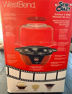 New! WestBend Stir Crazy 6Qt Popcorn Machine