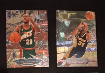 Gary Payton Reggie Miller Skybox Fleer Metal Insert 1990s Basketball Cards HOF