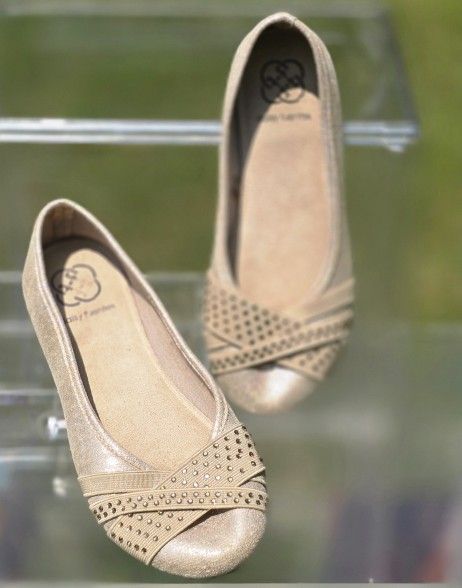 Girls Daisy Fuentes Flats Ballarina Pewter Size 1