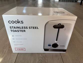 Cooks 750 Watt Stainless Steel Toaster System, 2 Slice Toaster, 6 Settings, NEW IN BO