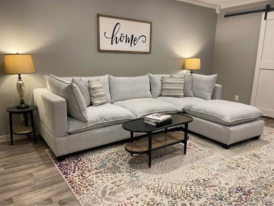 Fabric Brand New Grey Sectional Couch