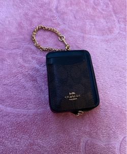 Coach Signature Zip Card Case